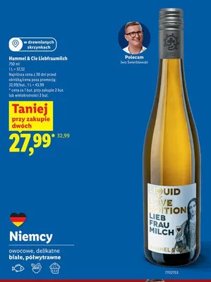 Wino białe półwytrawne Hammel & Cie Liebfraumilch promocja w Lidl