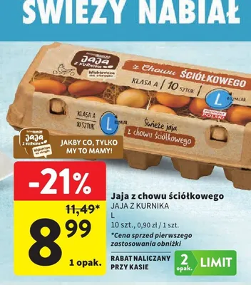 Jaja z chowu ściółkowego Jaja z Kurnika promocja w Intermarche