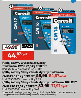 Klej żelowy wysokoelastyczny z włóknami Ceresit promocja w Leroy Merlin