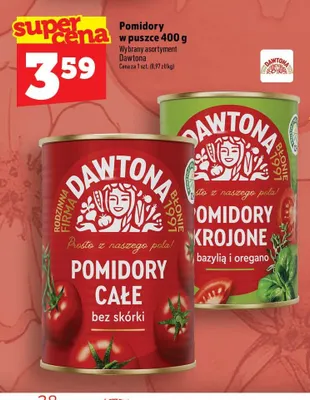 Pomidory krojone z bazylią i oregano w puszce Dawtona promocja w TOPAZ