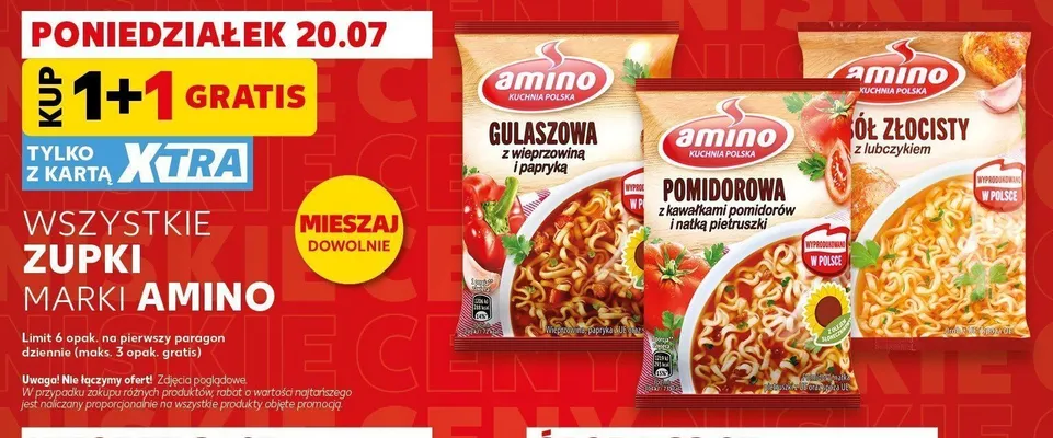 Zupki marki Amino promocja w Kaufland