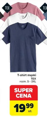 T-shirt męski TEX rozm. S-3XL promocja w Carrefour