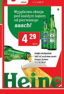 Piwo bezalkoholowe Heineken 0.0% promocja w Chorten