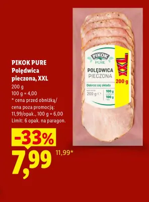 Polędwica pieczona XXL Pikok Pure promocja w Lidl