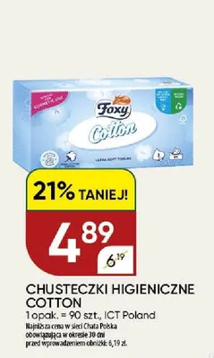 Chusteczki higieniczne Foxy Cotton promocja w Chata Polska