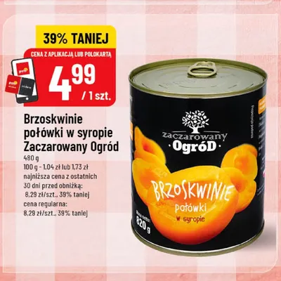 Brzoskwinie połówki w syropie Zaczarowany Ogród promocja w POLOmarket