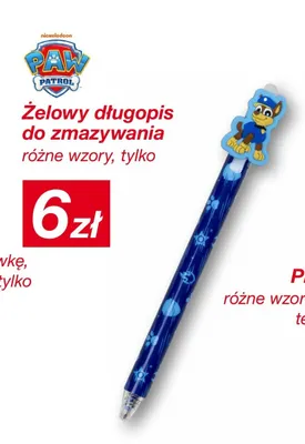 Żelowy długopis do zmazywania Paw Patrol promocja w KiK