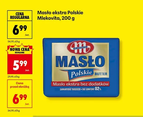 Masło ekstra Polskie 200 g promocja w Biedronka