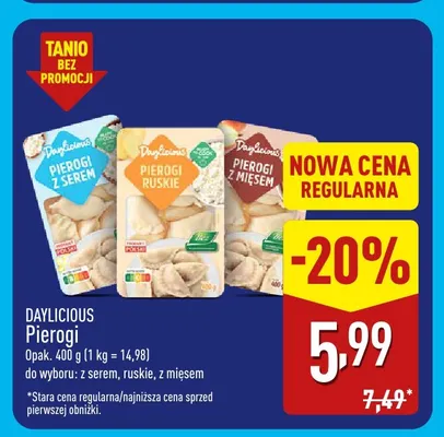Pierogi z serem Daylicious promocja w Aldi