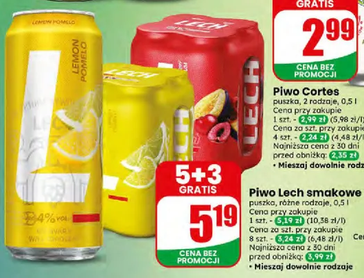 Piwo Cortes puszka promocja w Dino