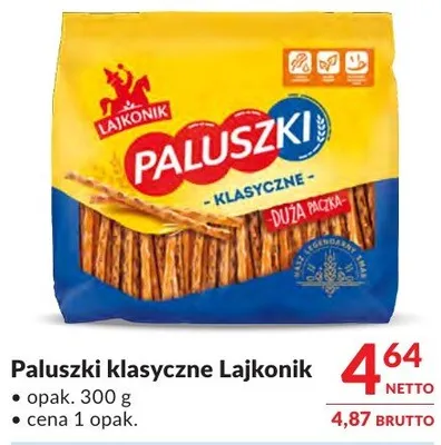Paluszki klasyczne Lajkonik promocja w Makro