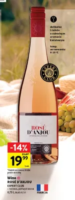 Wino różowe Rosé d'Anjou półwytrawne Expert Club promocja w Intermarche