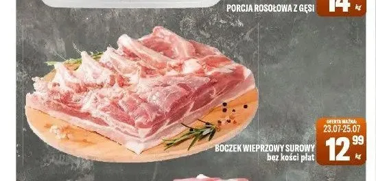Boczek wieprzowy surowy bez kości płat promocja w Tomi Markt