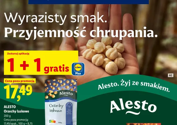 Orzechy laskowe prażone i niesolone Alesto promocja w Lidl
