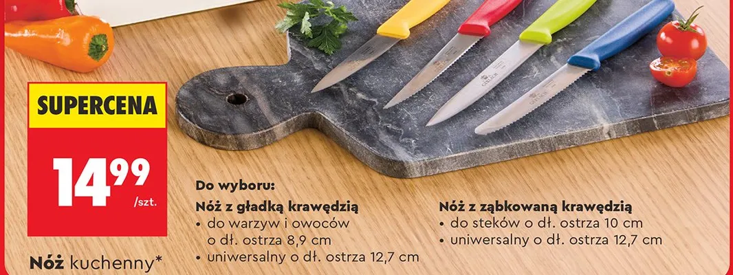 Nóż kuchenny z ząbkowaną krawędzią do steków promocja w Biedronka