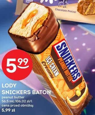 Lody SNICKERS baton peanut butter promocja w Żabka