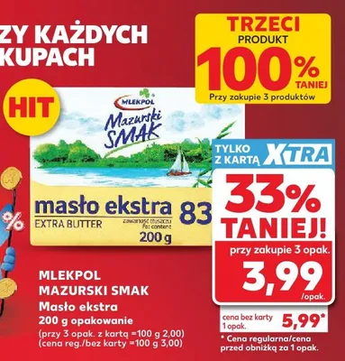 Masło ekstra Mlekpol Mazurski Smak promocja w Kaufland