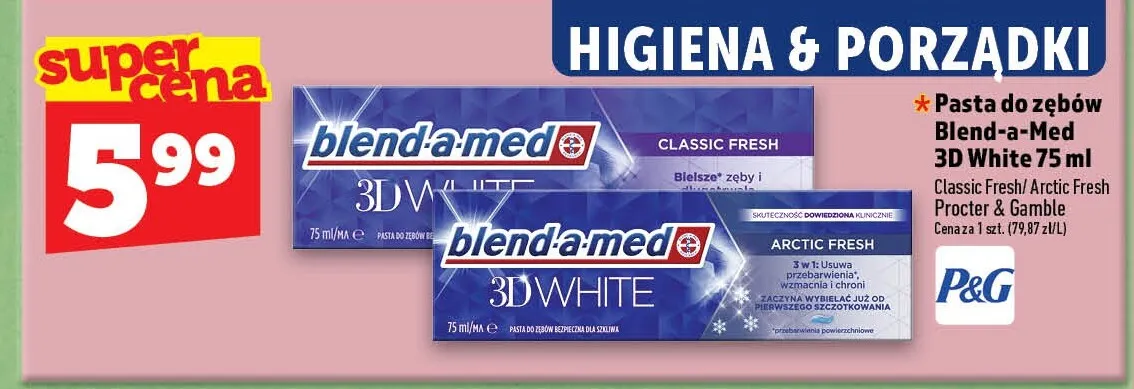 Pasta do zębów Blend-a-Med 3D White Arctic Fresh promocja w TOPAZ
