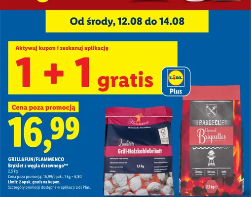Brykiet z węgla drzewnego Flammenco promocja w Lidl
