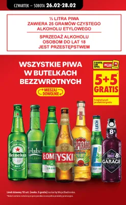 Piwo w butelce bezzwrotnej wszystkie rodzaje promocja w Biedronka
