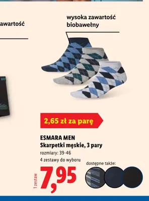 Skarpetki męskie ESMARA MEN 3-pak promocja w Lidl