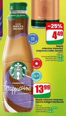 Napój mleczno-kawowy Mocha Delight Starbucks promocja w Dino