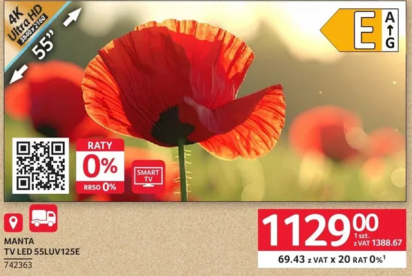 Telewizor LED 55LUV125E Manta promocja w Selgros