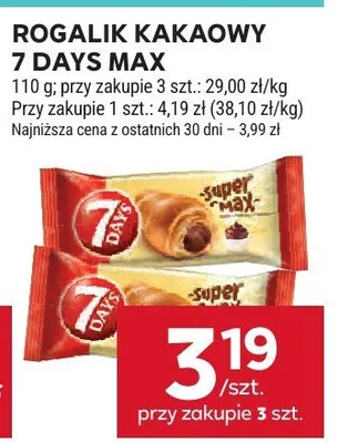 Rogalik kakaowy 7 Days Max promocja w Stokrotka