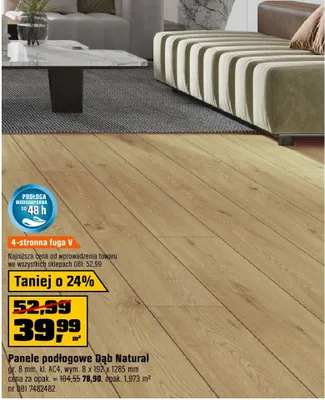 Panele podłogowe Dąb Natural promocja w OBI