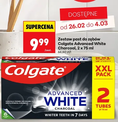 Zestaw past do zębów Advanced White Charcoal promocja w Biedronka