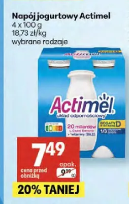 Napój jogurtowy Actimel promocja w Delikatesy Centrum