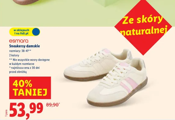 Sneakersy damskie promocja w Lidl