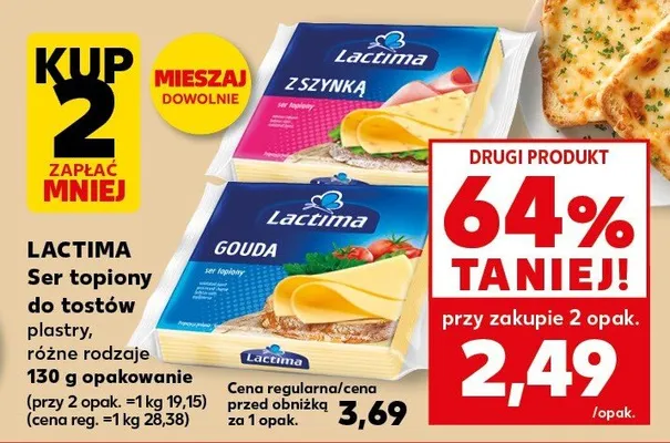 Ser topiony do tostów płatki, różne rodzaje promocja w Kaufland