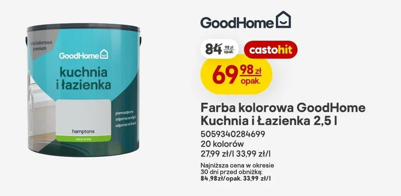 Farba kolorowa GoodHome Kuchnia i Łazienka promocja w Castorama