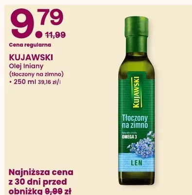 Olej lniany Kujawski tłoczony na zimno promocja w Frisco