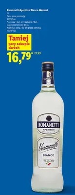 Wermut Romanetti Aperitivo Bianco promocja w Lidl