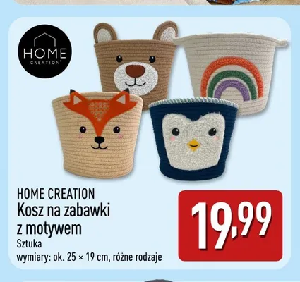 Kosz na zabawki z motywem Home Creation promocja w Aldi