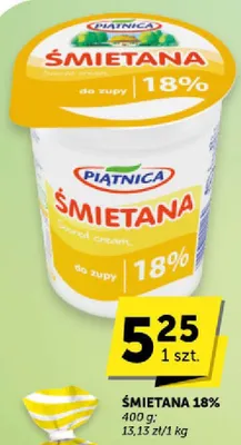 Śmietana 18% Piątnica promocja w Euro Sklep