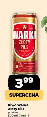 Piwo Warka Złoty Pils promocja w Netto