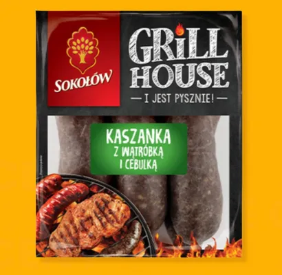 Kaszanka Sokołów Grill House z wątróbką i cebulką promocja w Kaufland