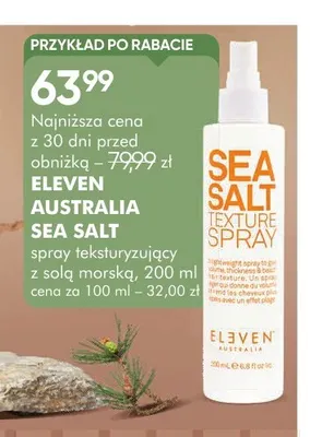 Spray teksturyzujący z solą morską Eleven Australia Sea Salt promocja w Super-Pharm