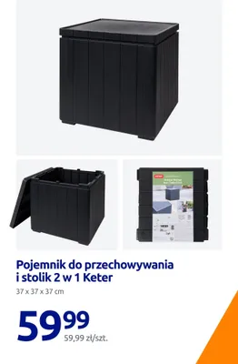 Pojemnik do przechowywania i stolik 2 w 1, 37x37x37 cm promocja w Action