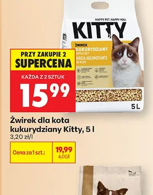 Żwirek dla kota kukurydziany Kitty 5l promocja w Biedronka