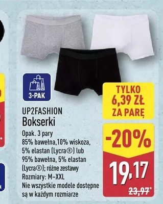 Bokserki Up2Fashion 3-pak promocja w Aldi