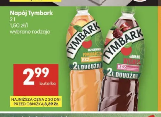 Napój Tymbark brzoskwinia pomarańcza promocja w Delikatesy Centrum