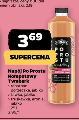Napój Po Prostu Kompotowy Tymbark rabarbar porzeczka jabłko promocja w Netto