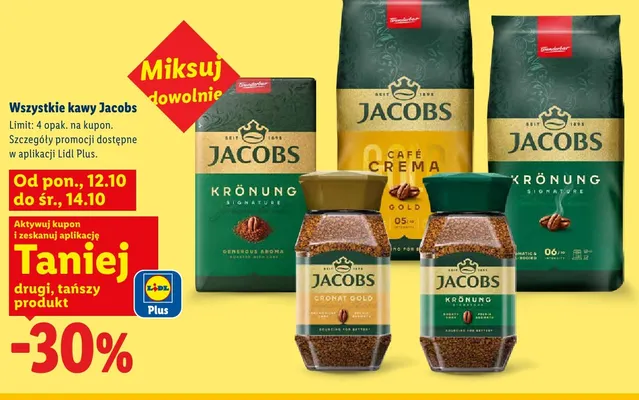 Kawy Jacobs promocja w Lidl