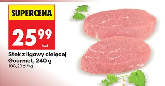 Stek z ligawy cielęcej Gourmet, 240 g promocja w Biedronka
