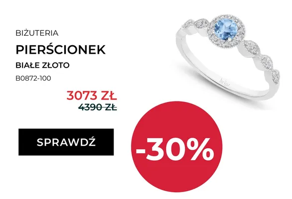 Pierścionek Briju białe złoto promocja w Briju