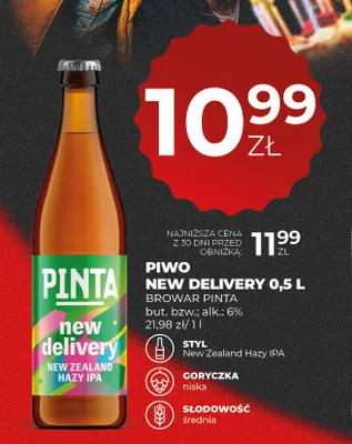Piwo New Delivery Browar Pinta promocja w Duży Ben